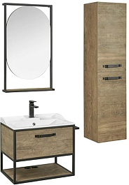 Акватон Мебель для ванной Лофт Фабрик 65 дуб кантри с раковиной Фабиа – фотография-2